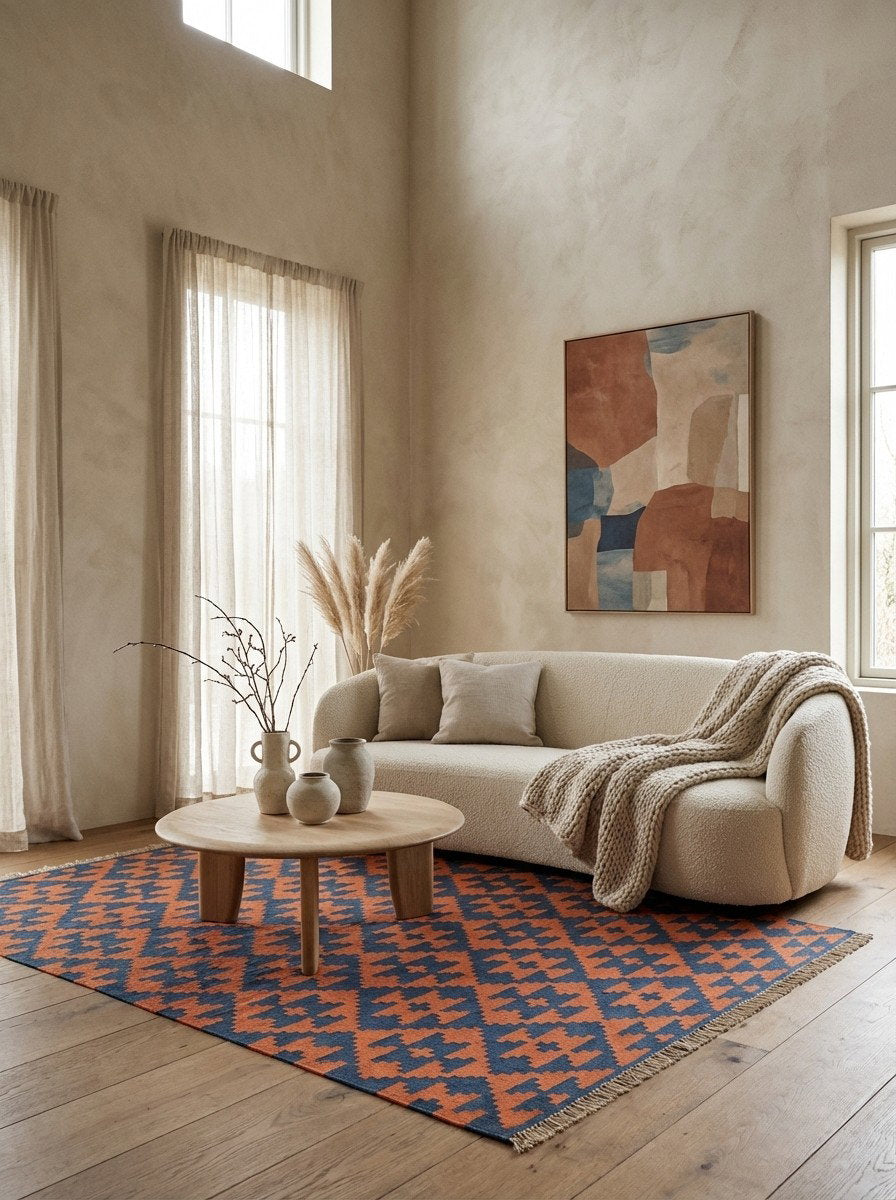 Kelim Gashgai — Handgefertigt, 179x122 cm, Bunt, 100% Virgin Wool | Detail view