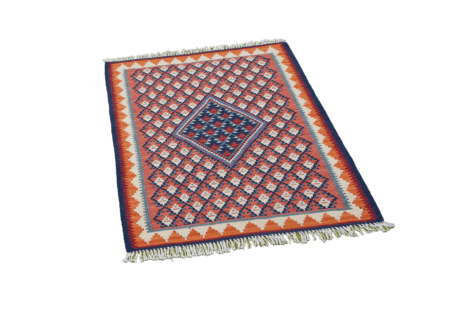 Kelim Senneh — Handmade, 62x86 cm, Red, 100% Virgin Wool | View 4