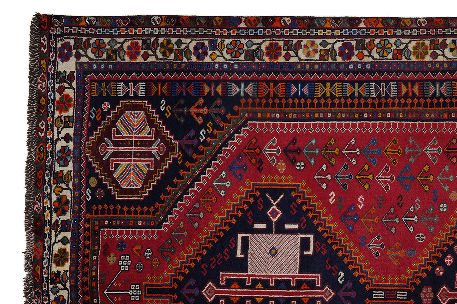 Gashgai — Handgefertigt, 244x152 cm, Beige, 100% Virgin Wool | View 4