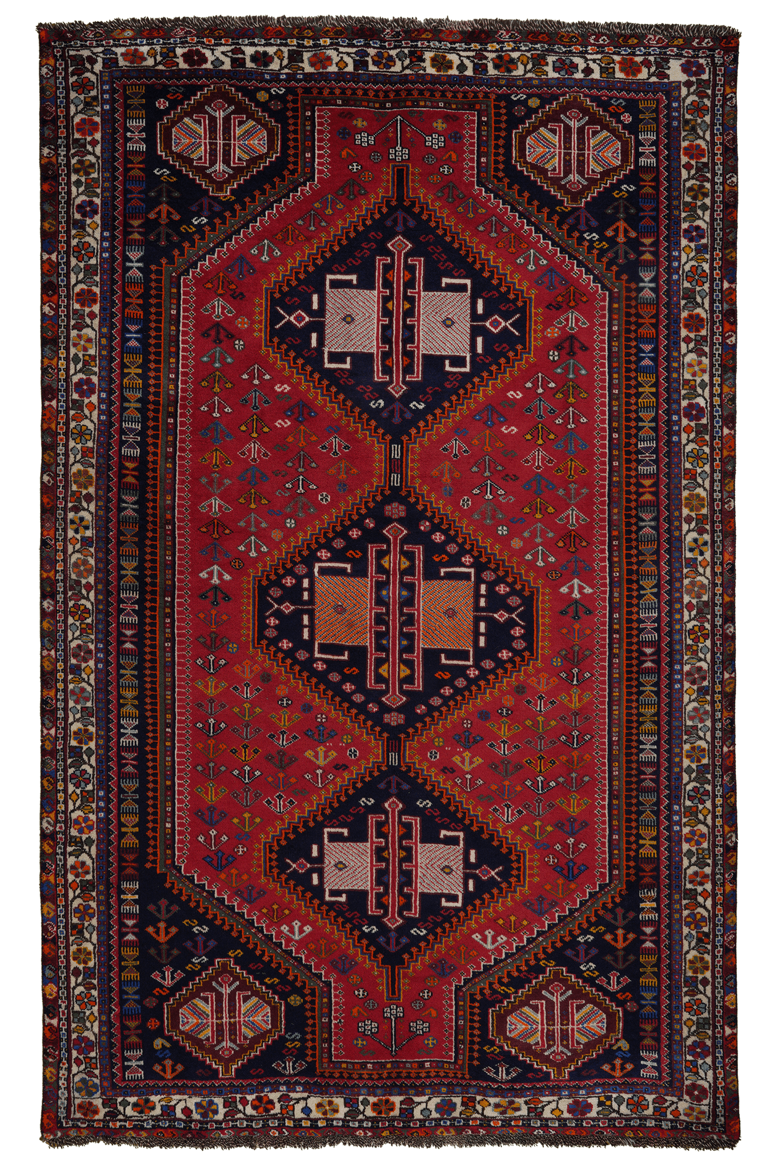 Gashgai — Hand-knotted, 152x244 cm, Red, 100% Virgin Wool | Main view