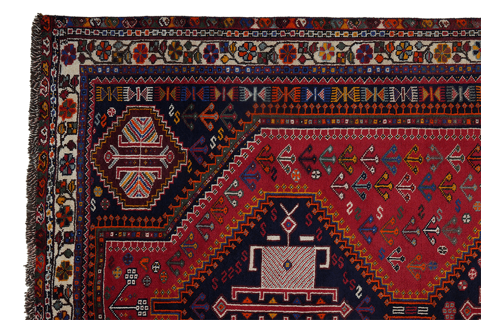 Gashgai — Hand-knotted, 152x244 cm, Red, 100% Virgin Wool | View 3