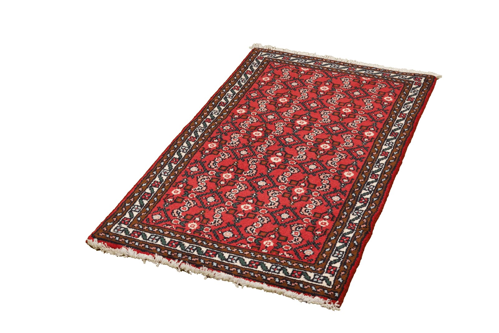 Hosseinabad — Hand-knotted, 65x119 cm, Red, 100% Virgin Wool | View 4