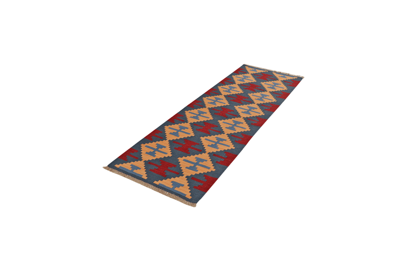 Kelim Gashgai — Handmade, 66x201 cm, Blue, 100% Virgin Wool | View 5
