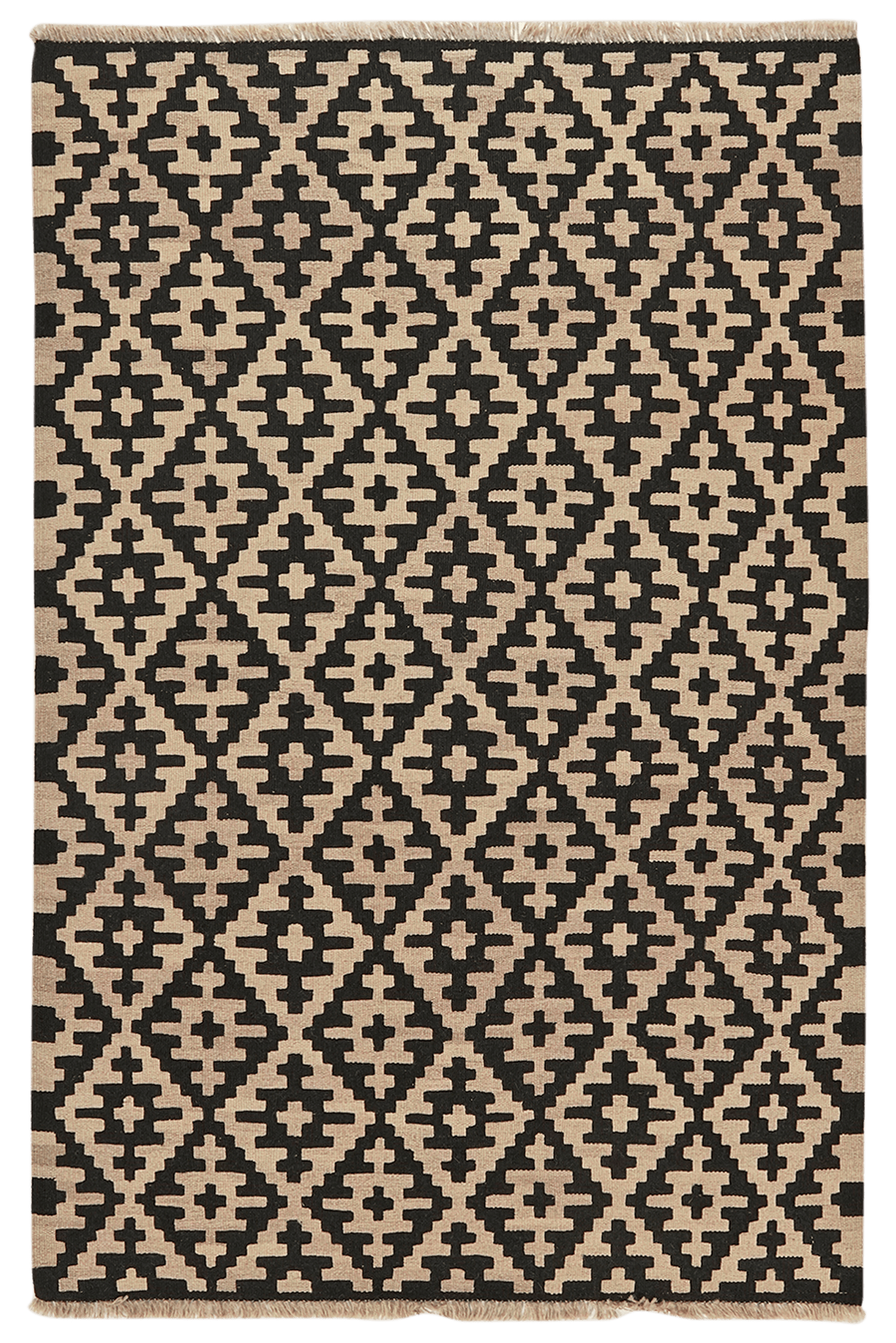 Kelim Gashgai — Handmade, 121x184 cm, Black, 100% Virgin Wool | Main view