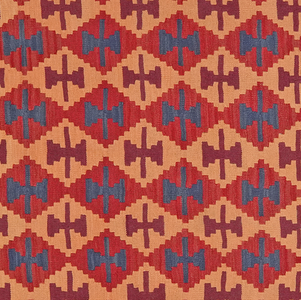 Kelim Gashgai — Handgefertigt, 195x156 cm, Blau, 100% Virgin Wool | View 5