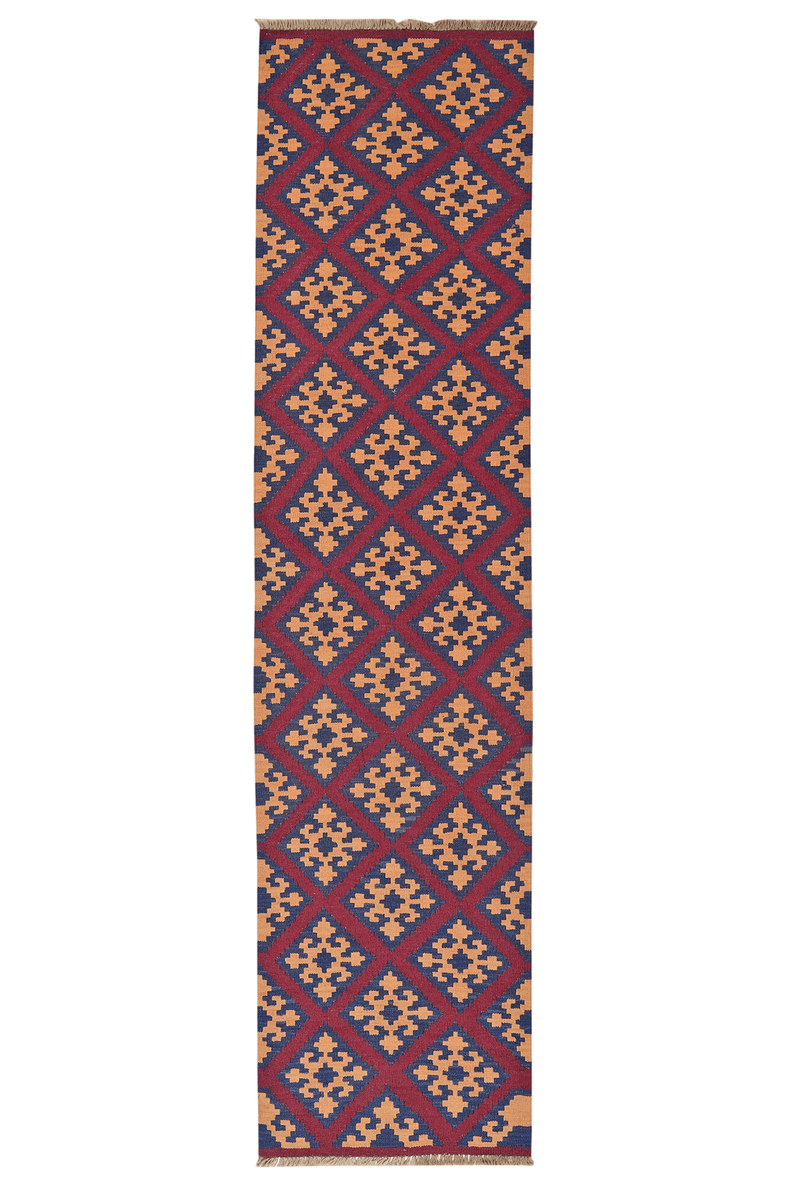 Kelim Gashgai — Handmade, 75x302 cm, Violett, 100% Virgin Wool | Main view