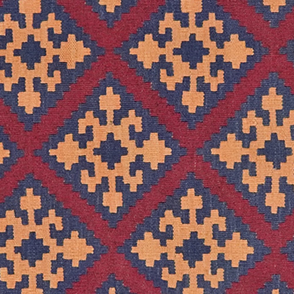 Kelim Gashgai — Handmade, 75x302 cm, Violett, 100% Virgin Wool | View 4
