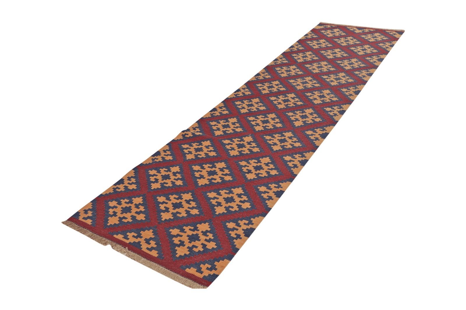 Kelim Gashgai — Handmade, 75x302 cm, Violett, 100% Virgin Wool | View 5