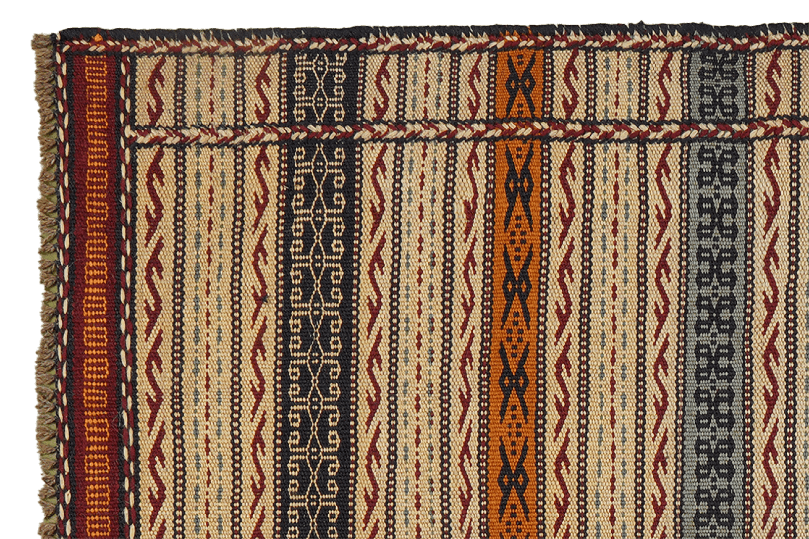 Kelim Kordi — Handmade, 100x150 cm, Beige, 100% Virgin Wool | View 3