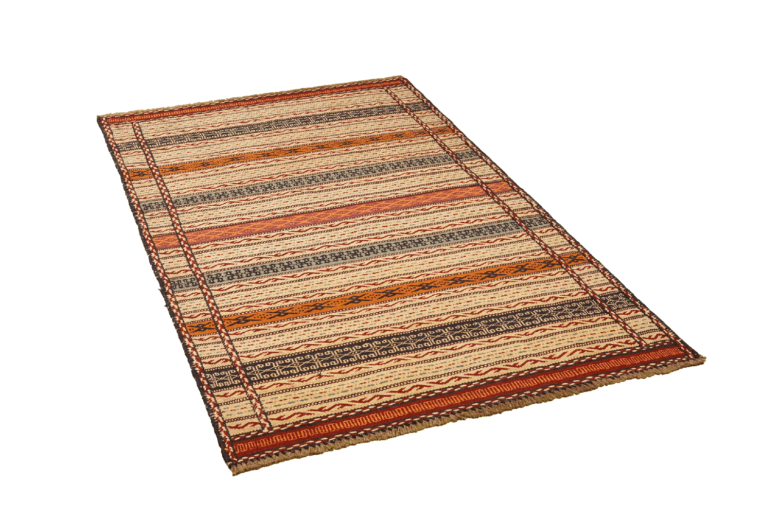Kelim Kordi — Handmade, 100x150 cm, Beige, 100% Virgin Wool | View 4