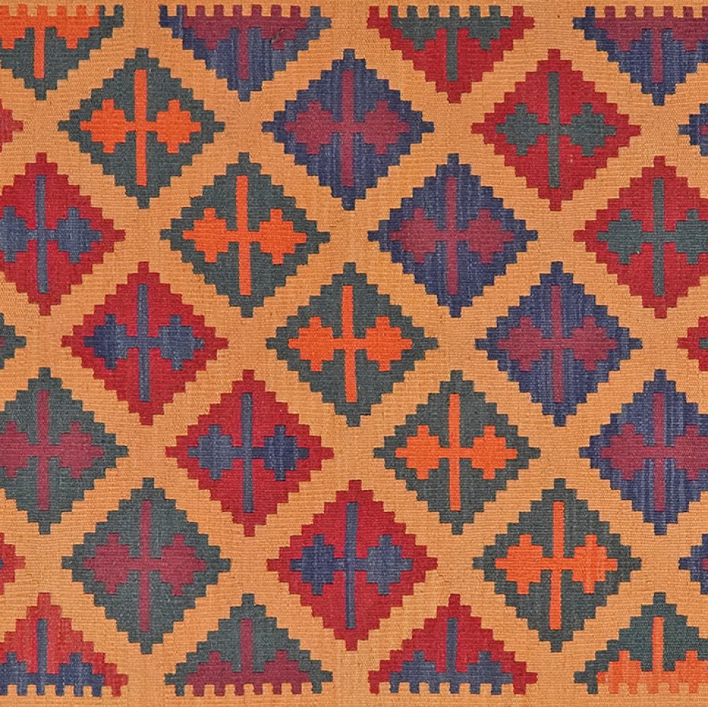 Kelim Gashgai — Handmade, 107x167 cm, Beige, 100% Virgin Wool | View 4
