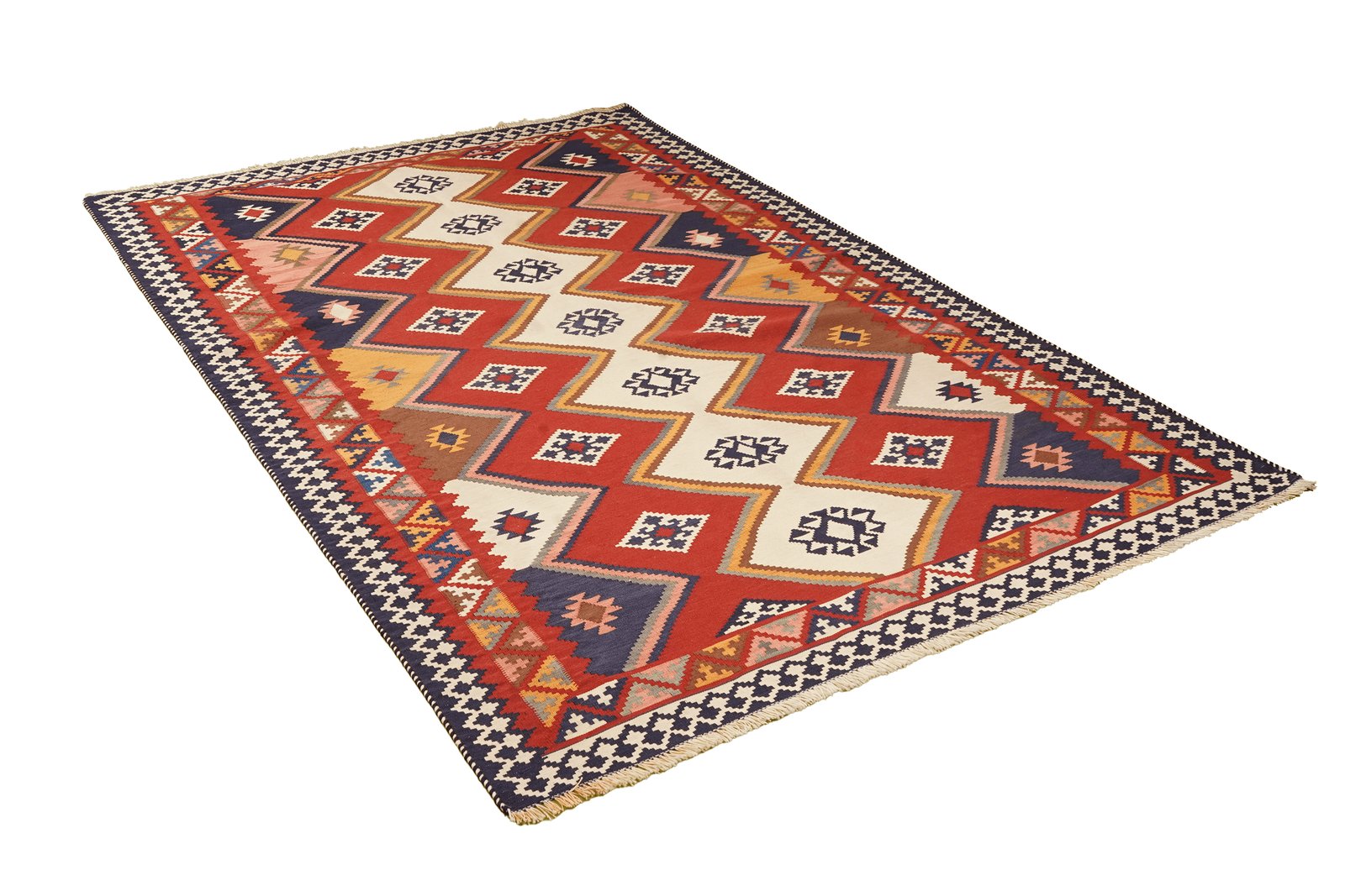 Kelim Gashgai Old — Handmade, 159x246 cm, Red, 100% Virgin Wool | View 4