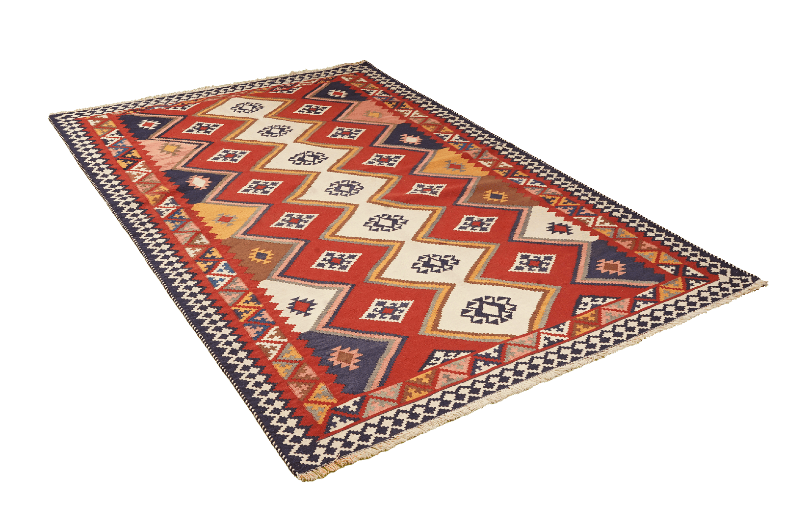 Kelim Gashgai Old — Handmade, 159x246 cm, Red, 100% Virgin Wool | View 4