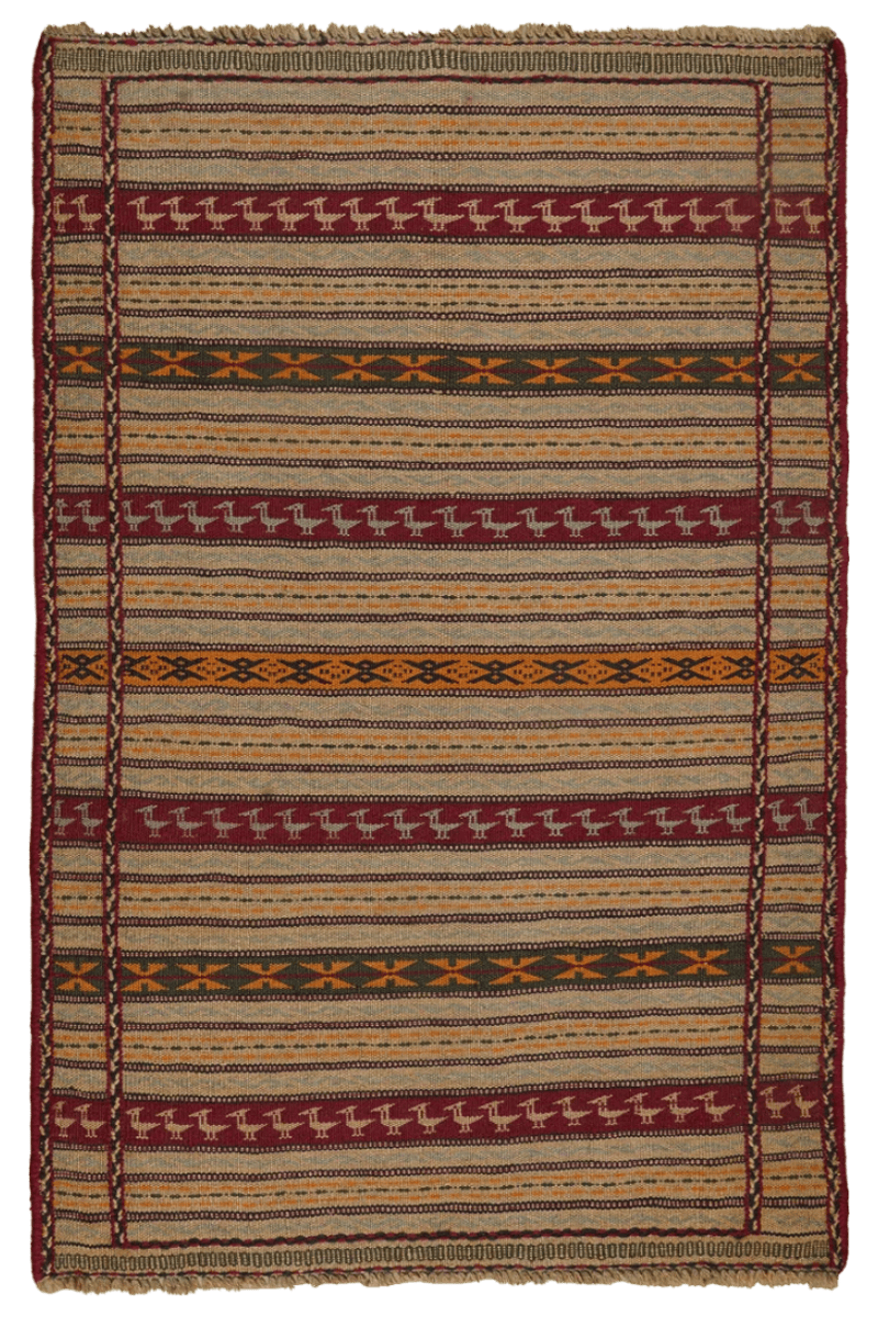 Kelim Kordi — Handmade, 97x150 cm, Beige, 100% Virgin Wool | Main view