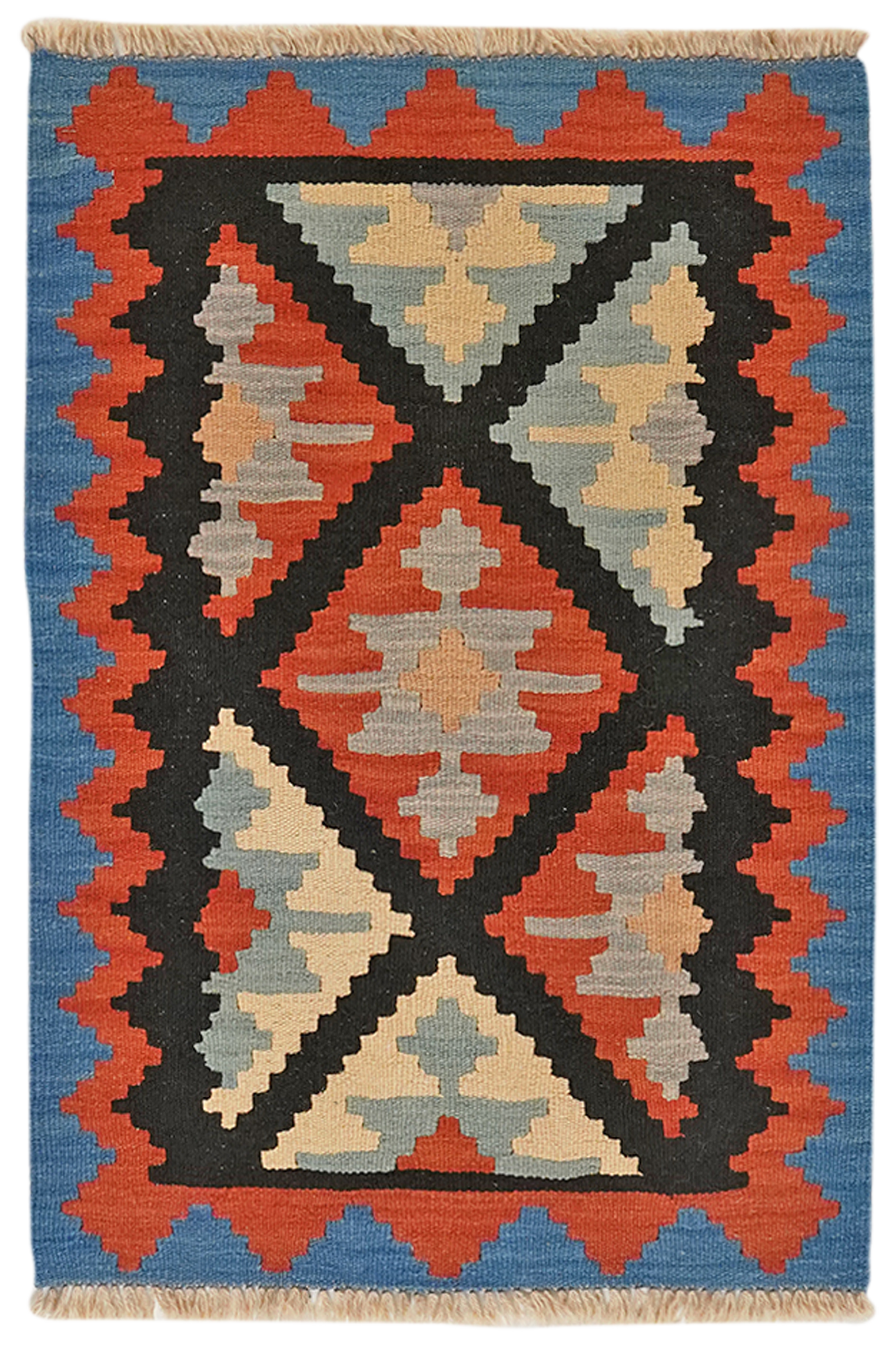 Kelim Gashgai — Handgefertigt, 91x64 cm, Durchgemustert, 100% Virgin Wool | Main view
