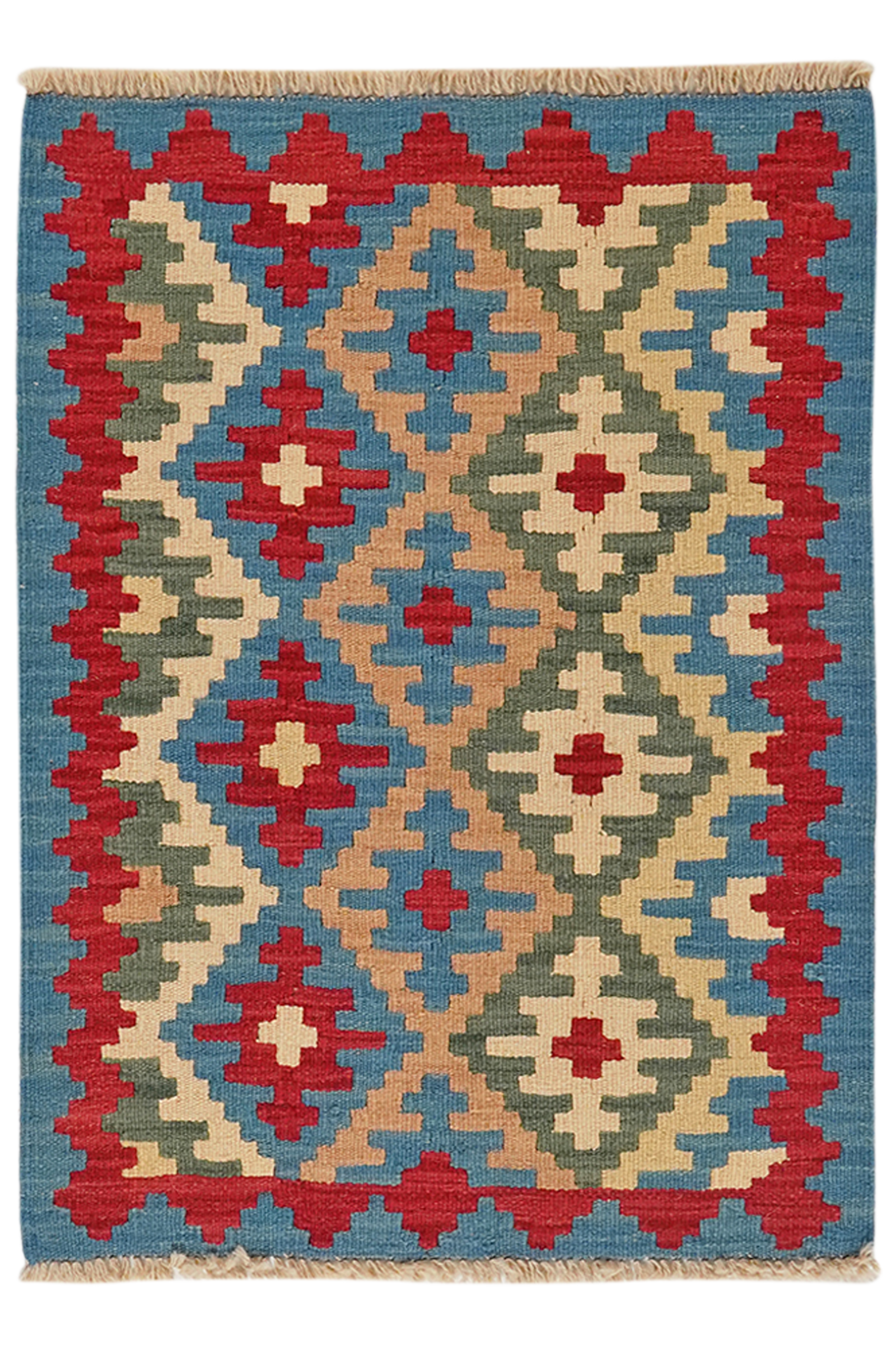 Kelim Gashgai — Handgefertigt, 92x66 cm, Durchgemustert, 100% Virgin Wool | Main view