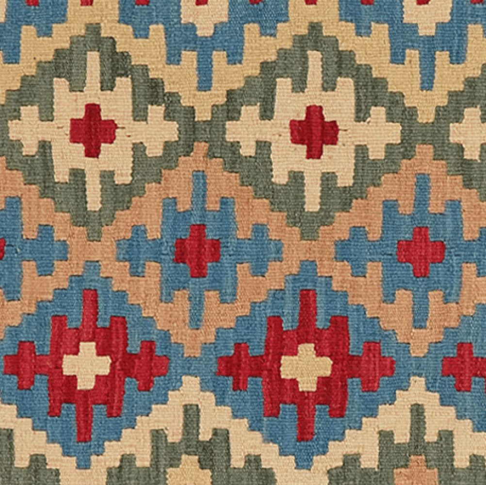 Kelim Gashgai — Handmade, 66x92 cm, Blue, 100% Virgin Wool | View 4