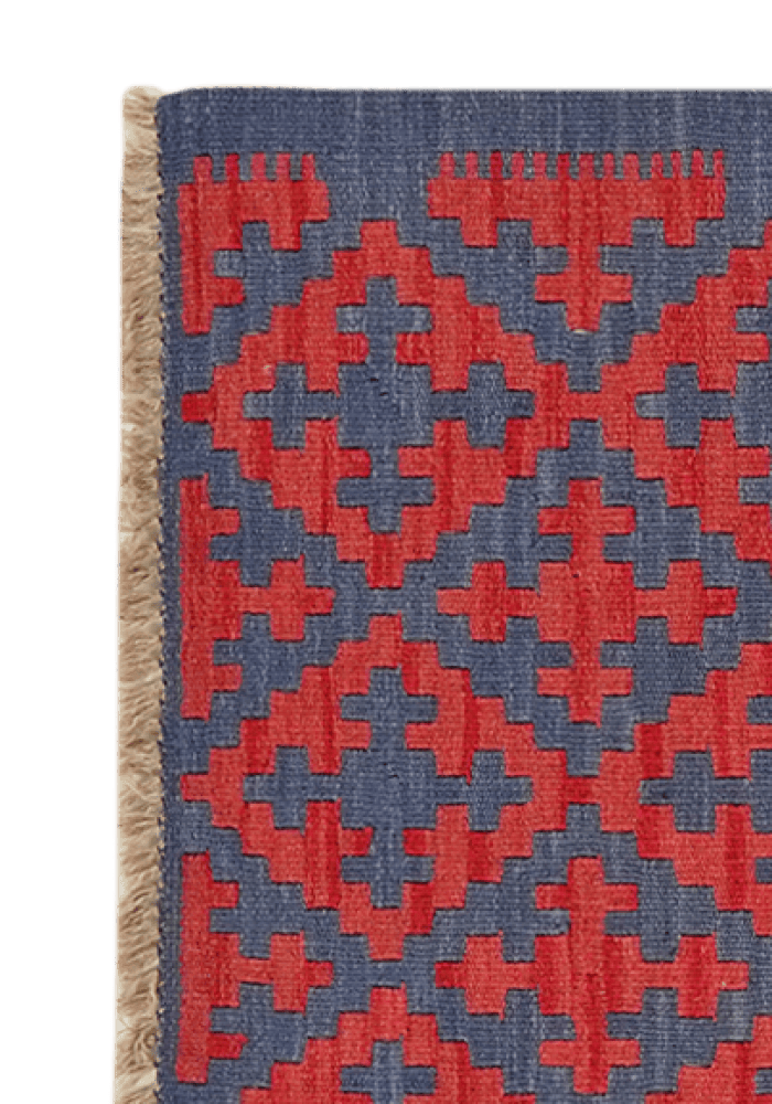 Kelim Gashgai — Handmade, 65x90 cm, Blue, 100% Virgin Wool | View 3