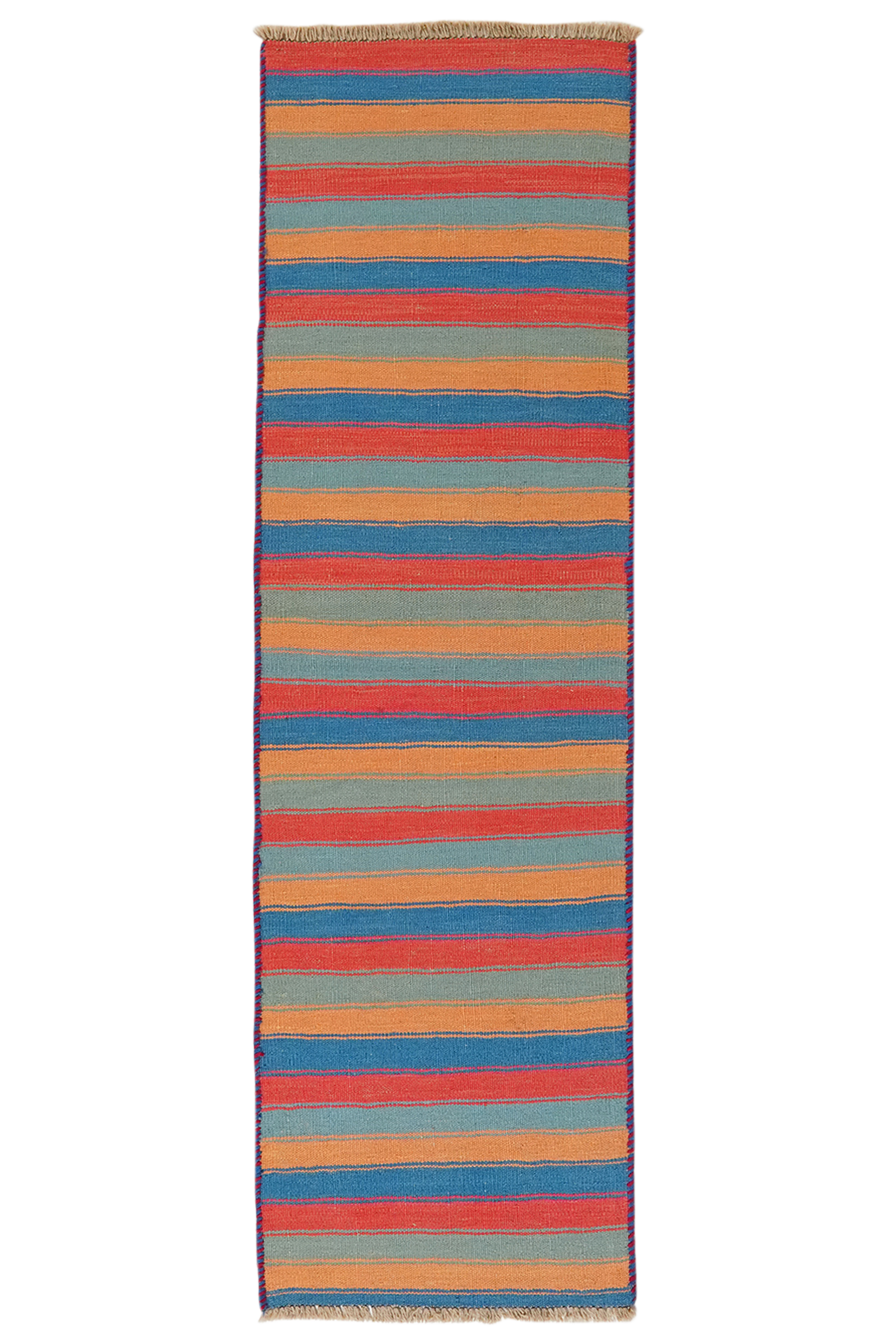 Kelim Gashgai — Handgefertigt, 195x58 cm, Bunt, 100% Virgin Wool | Main view