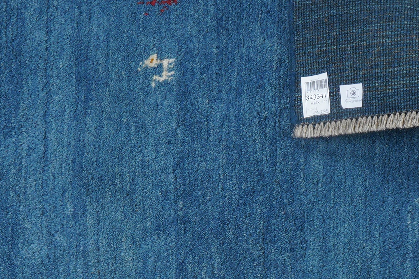Gabbeh — Hand-knotted, 75x87 cm, Blue, 100% Virgin Wool | View 6