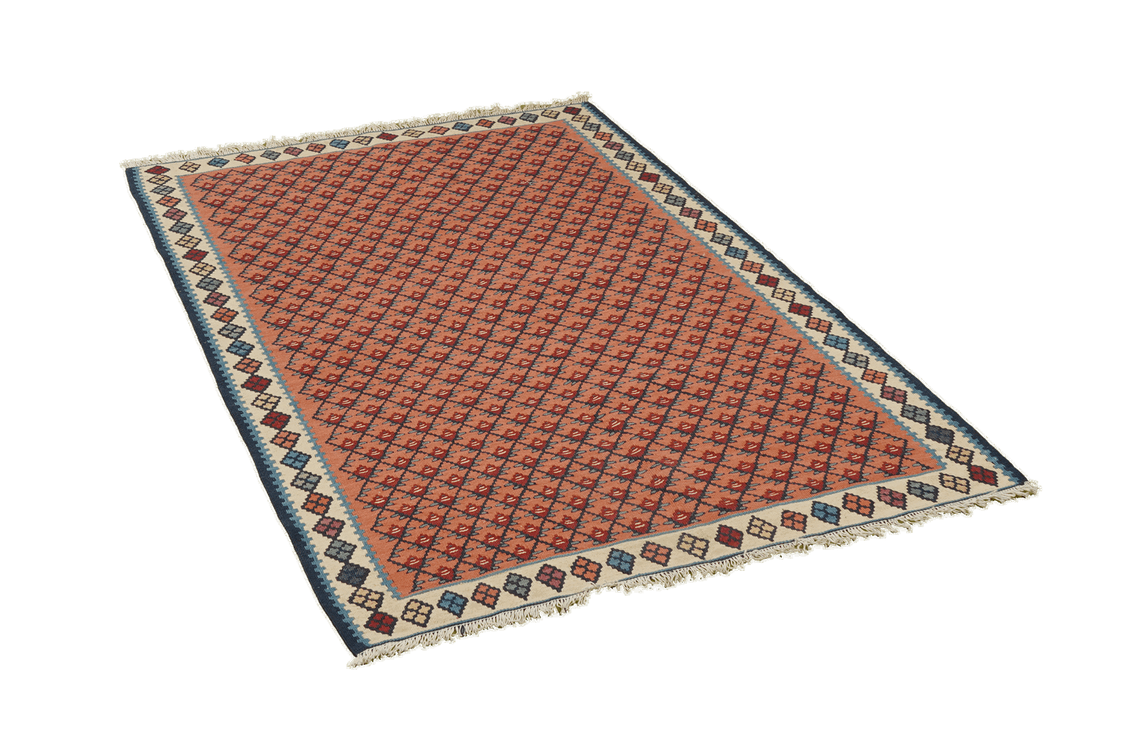 Kelim Senneh — Handgefertigt, 147x107 cm, Beige, 100% Virgin Wool | View 5