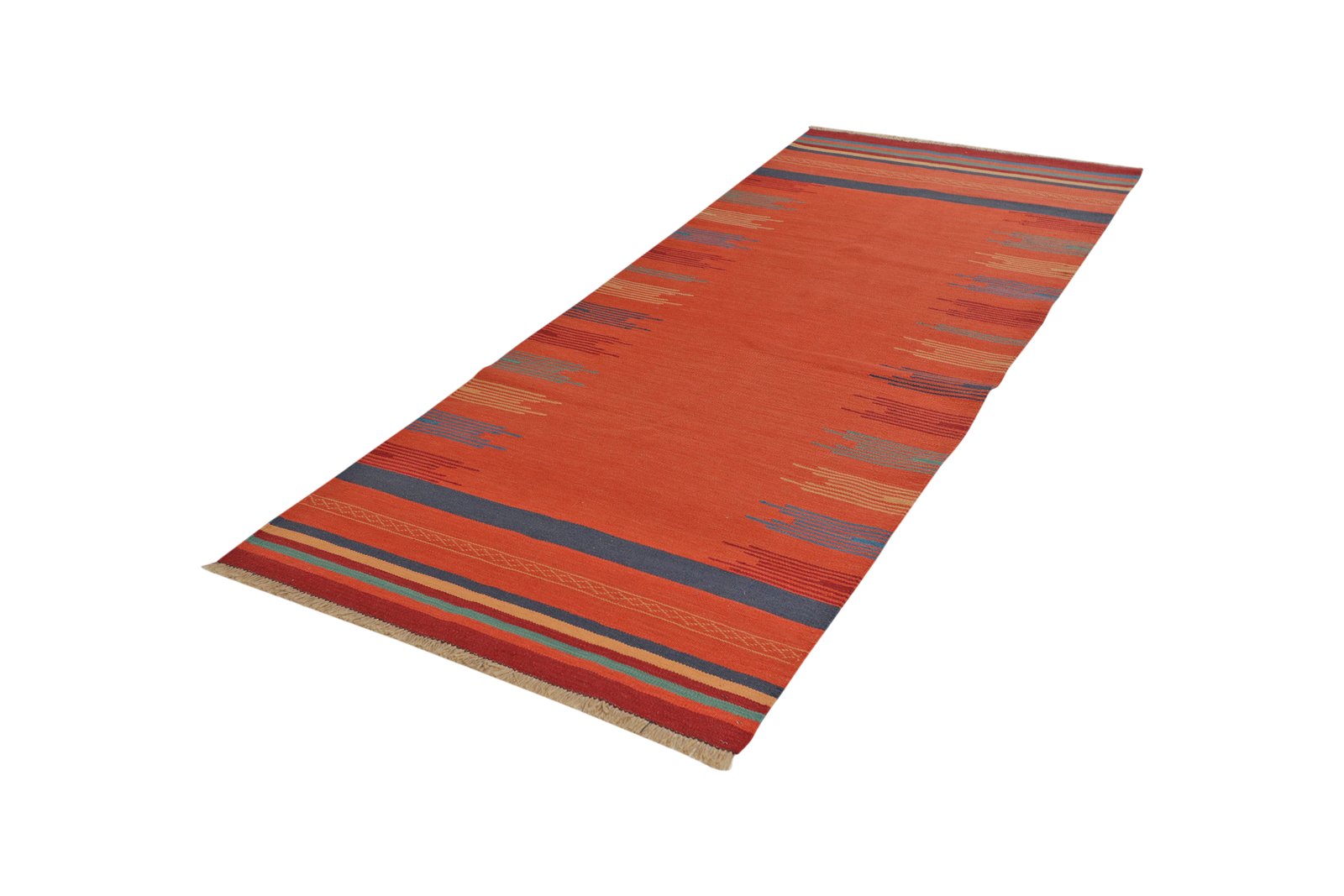 Kelim Gashgai — Handmade, 100x252 cm, Red, 100% Virgin Wool | View 5