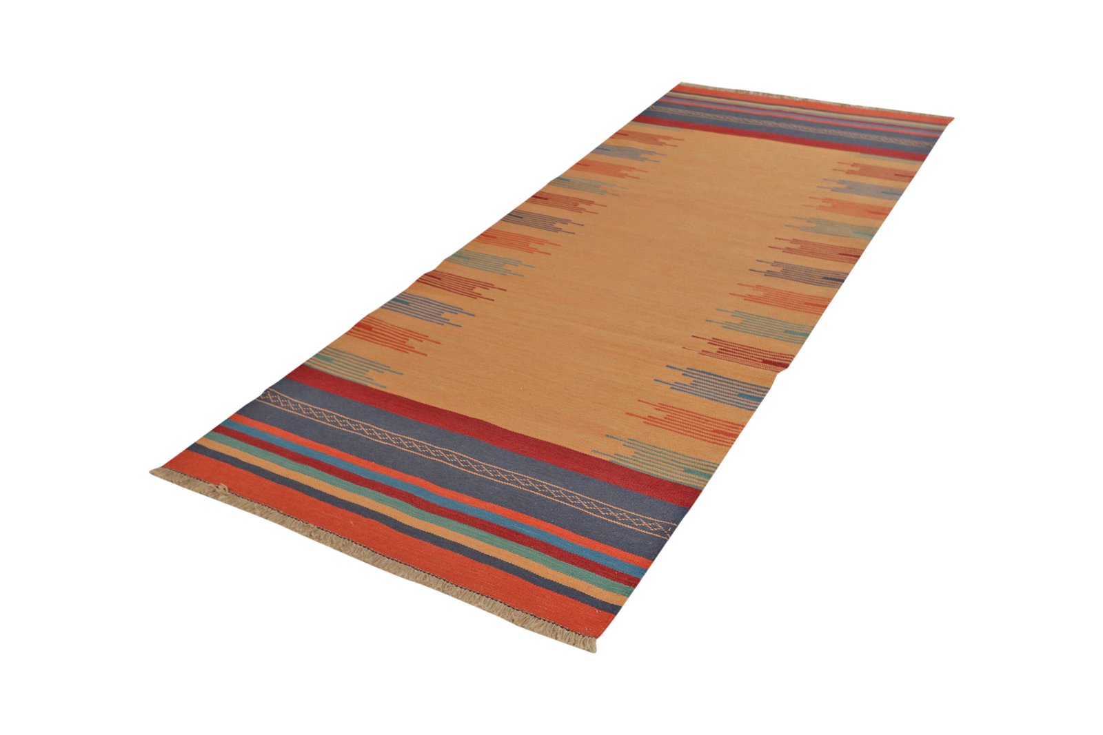 Kelim Gashgai — Handmade, 99x254 cm, Brown, 100% Virgin Wool | View 5