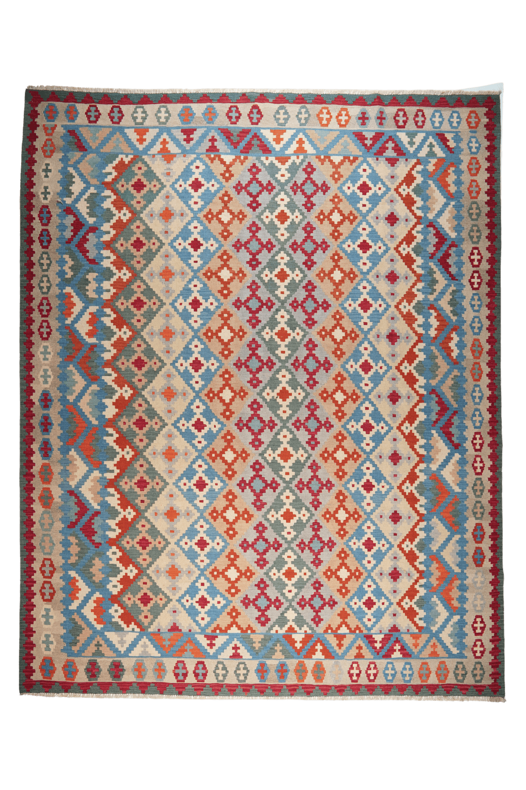 Kelim Gashgai — Handmade, 300x377 cm, Multicolor, 100% Virgin Wool | Main view