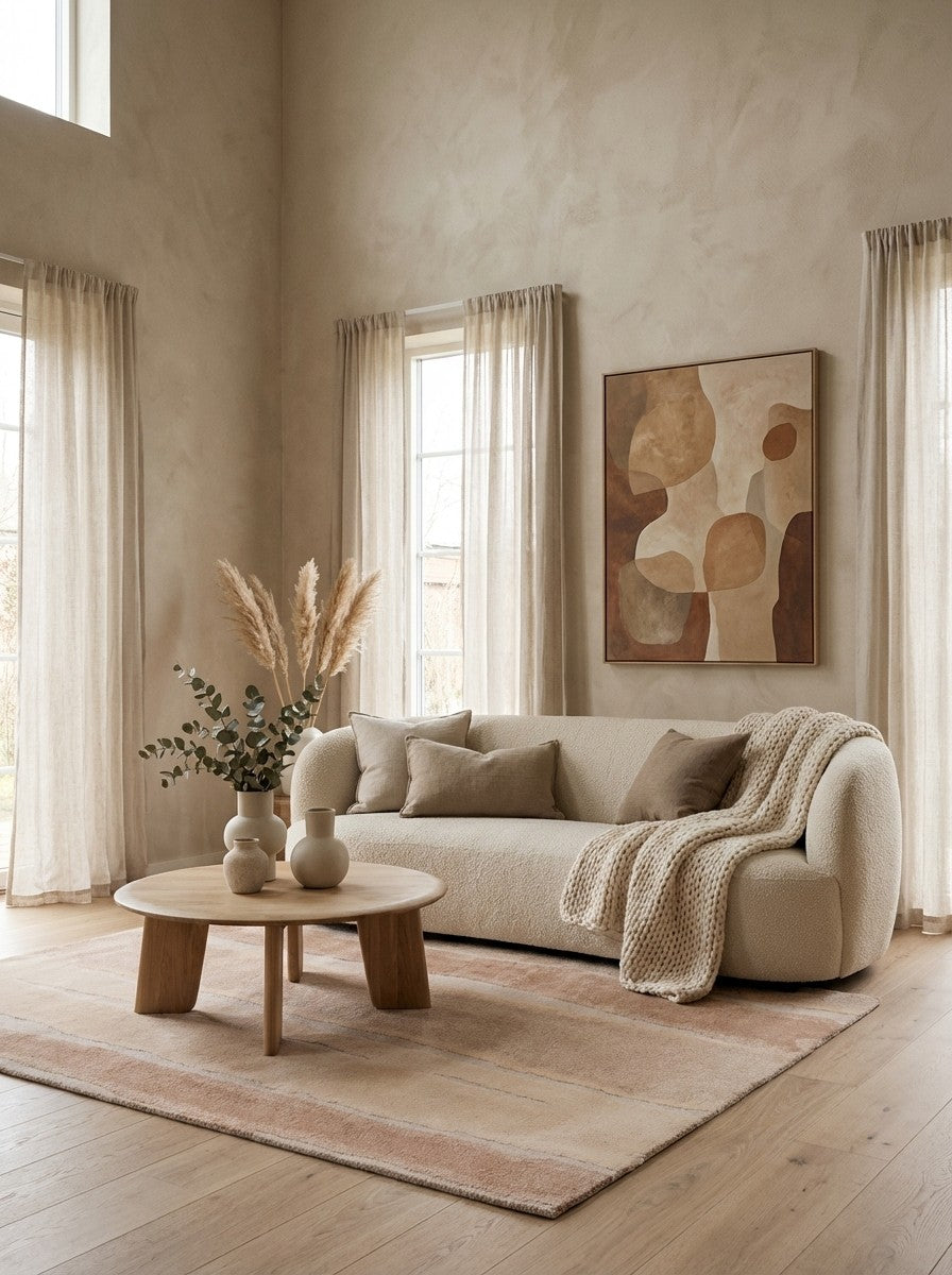 Sand Dune — Hand-knotted, 150x200 cm, Beige, 50% Schurwolle, 50% Viskose | Detail view