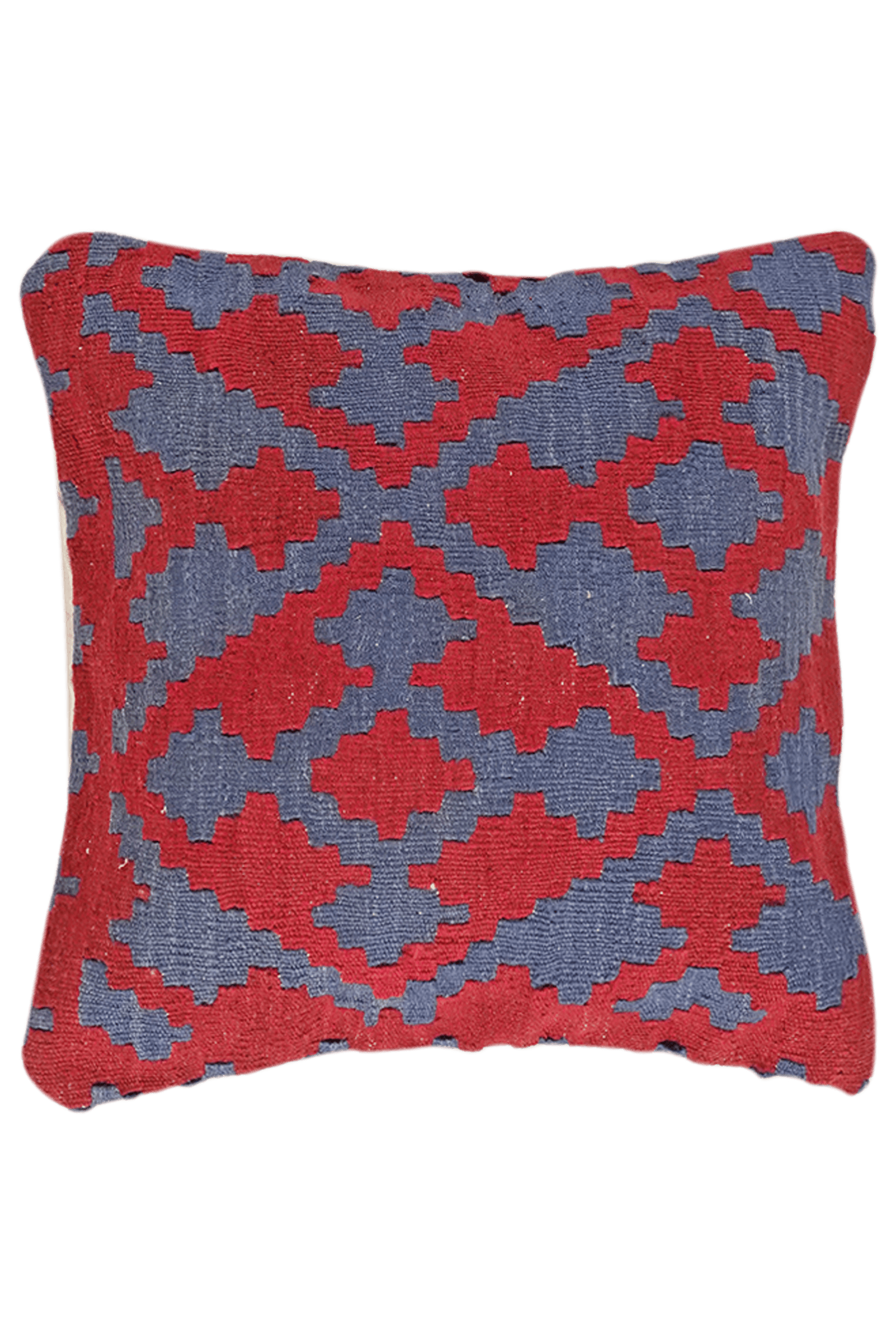 Kelim Kissen — Handmade, 65x65 cm, Red, 100% Virgin Wool | Main view