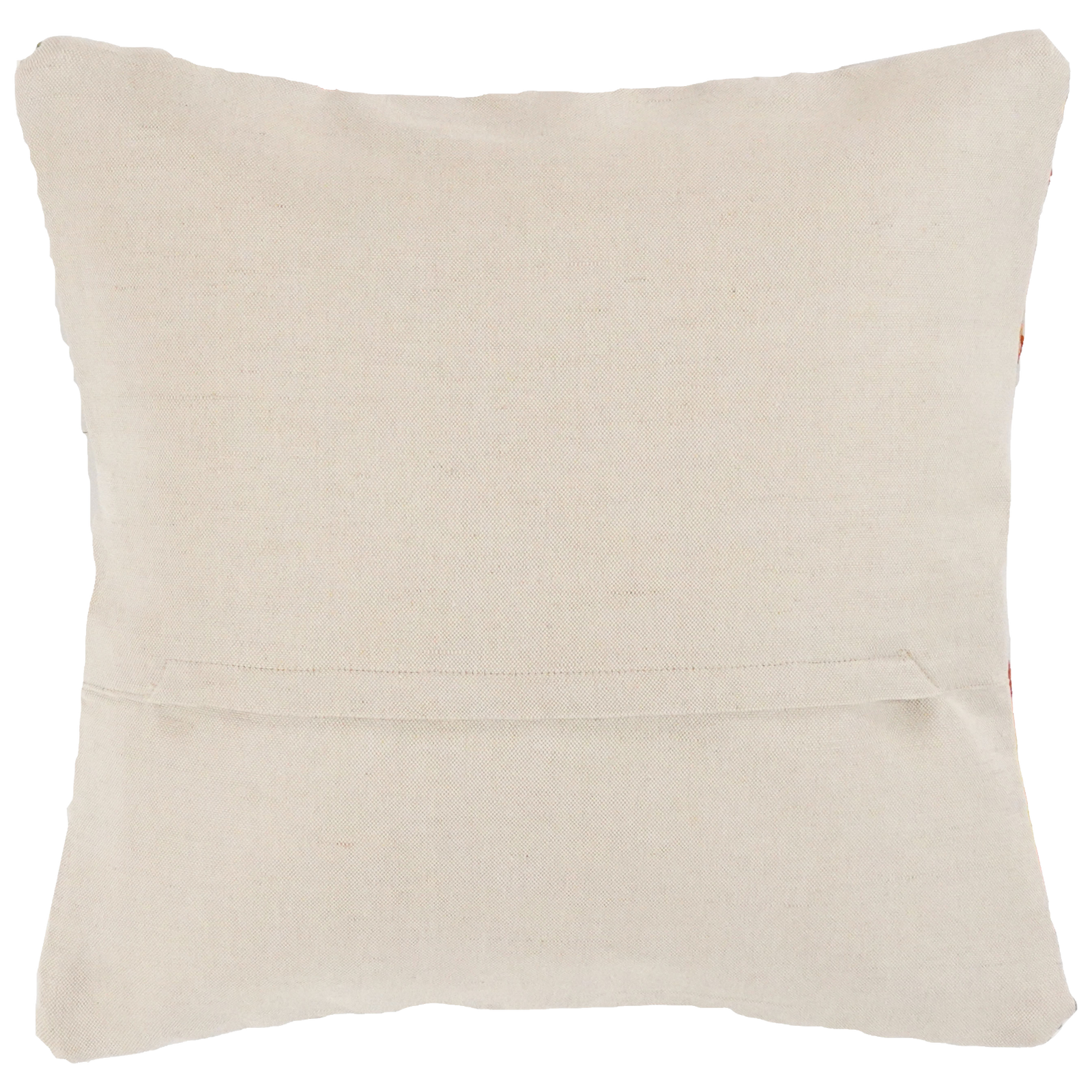 Kelim Kissen — Handgefertigt, 50x50 cm, Beige, 100% Virgin Wool | Back view