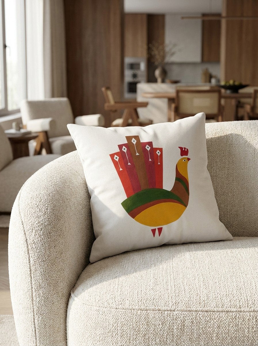 Kelim Kissen — Handgefertigt, 50x50 cm, Beige, 100% Virgin Wool | Detail view