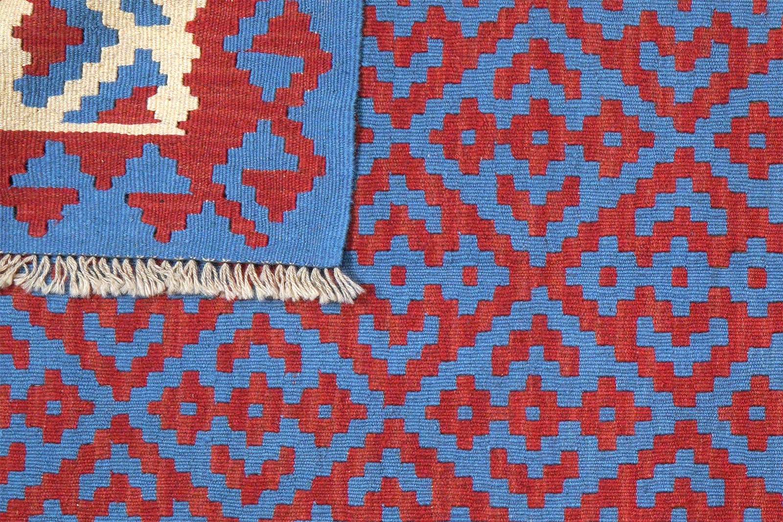 Kelim Gashgai — Handmade, 117x182 cm, Blue, 100% Virgin Wool | View 6