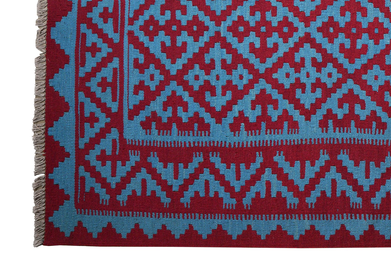 Kelim Gashgai — Handmade, 174x237 cm, Blue, 100% Virgin Wool | View 3
