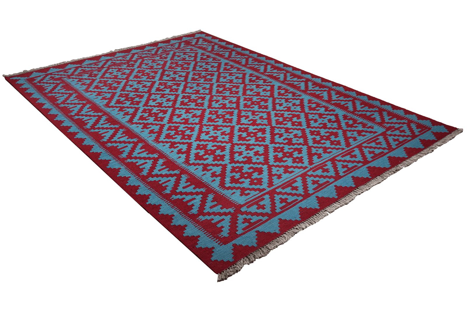 Kelim Gashgai — Handmade, 174x237 cm, Blue, 100% Virgin Wool | View 4