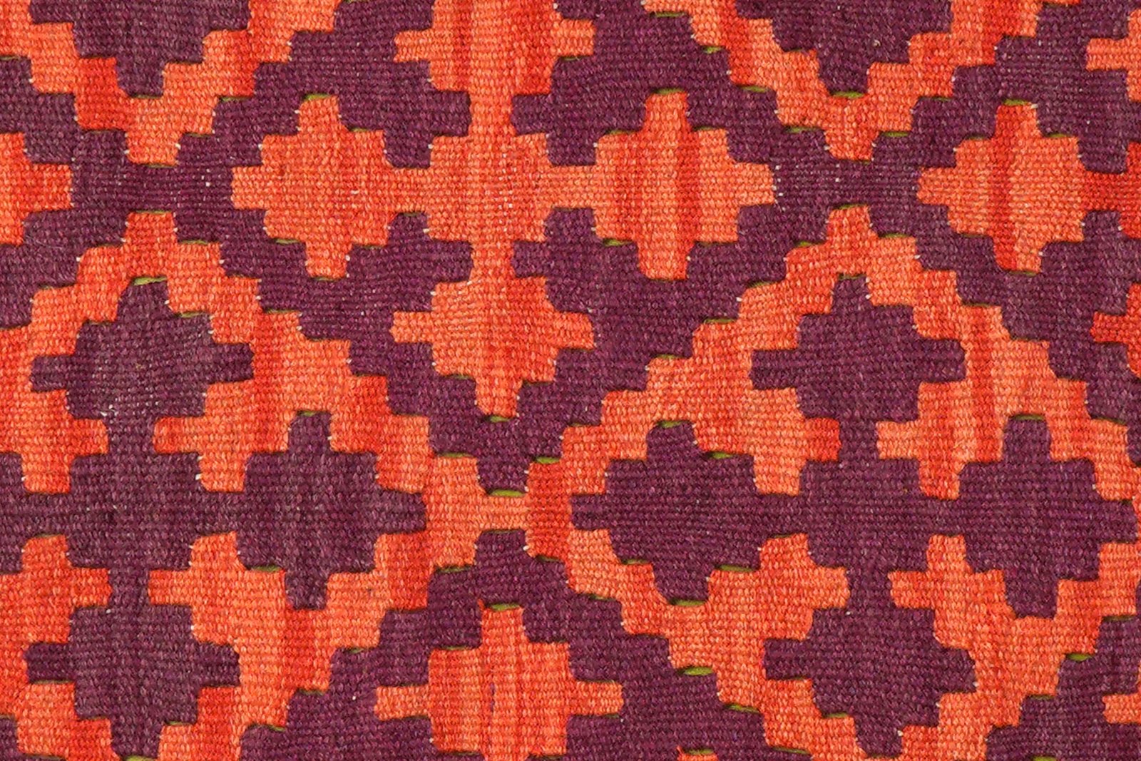Kelim Gashgai — Handmade, 123x196 cm, Orange, 100% Virgin Wool | View 5