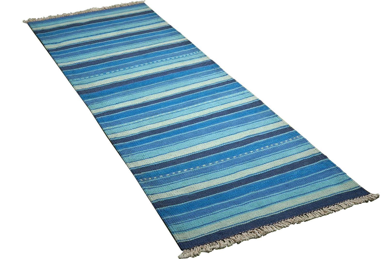 Kelim Gashgai — Handmade, 66x199 cm, Blue, 100% Virgin Wool | View 4