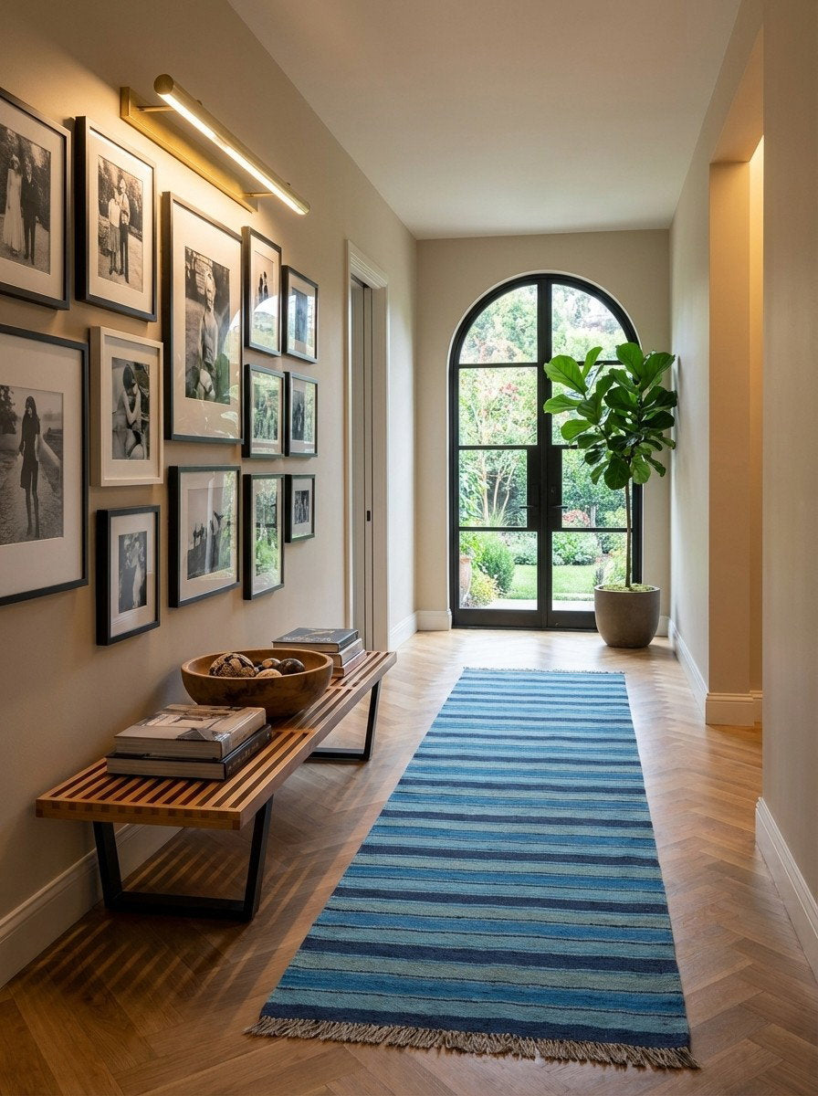 Kelim Gashgai — Handgefertigt, 194x61 cm, Bunt, 100% Virgin Wool | Detail view