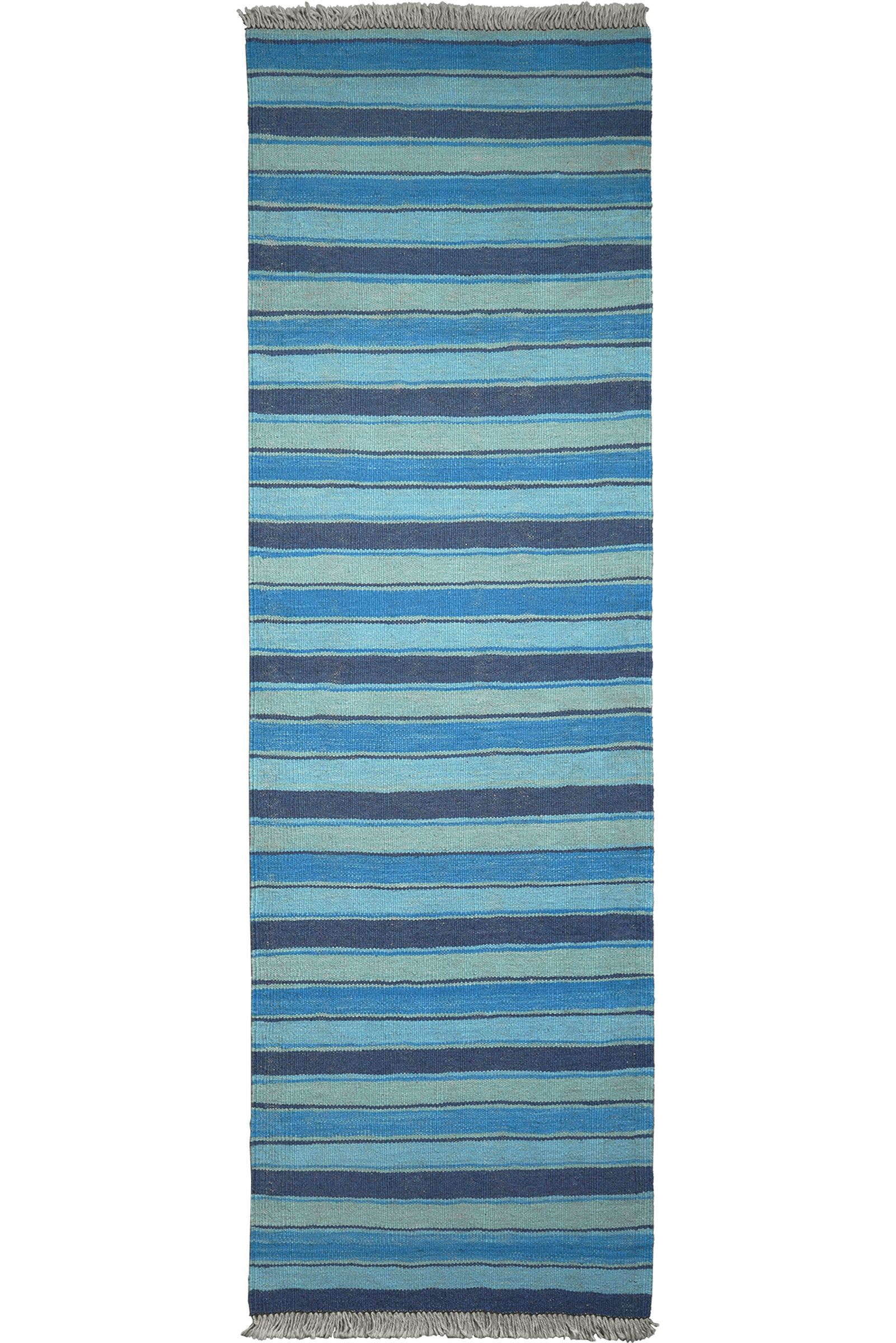 Kelim Gashgai — Handmade, 61x194 cm, Blue, 100% Virgin Wool | Main view