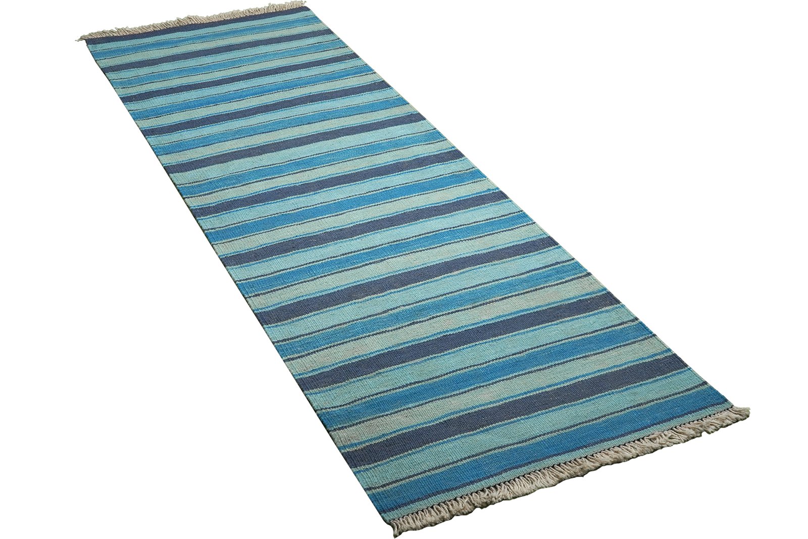 Kelim Gashgai — Handmade, 61x194 cm, Blue, 100% Virgin Wool | View 4