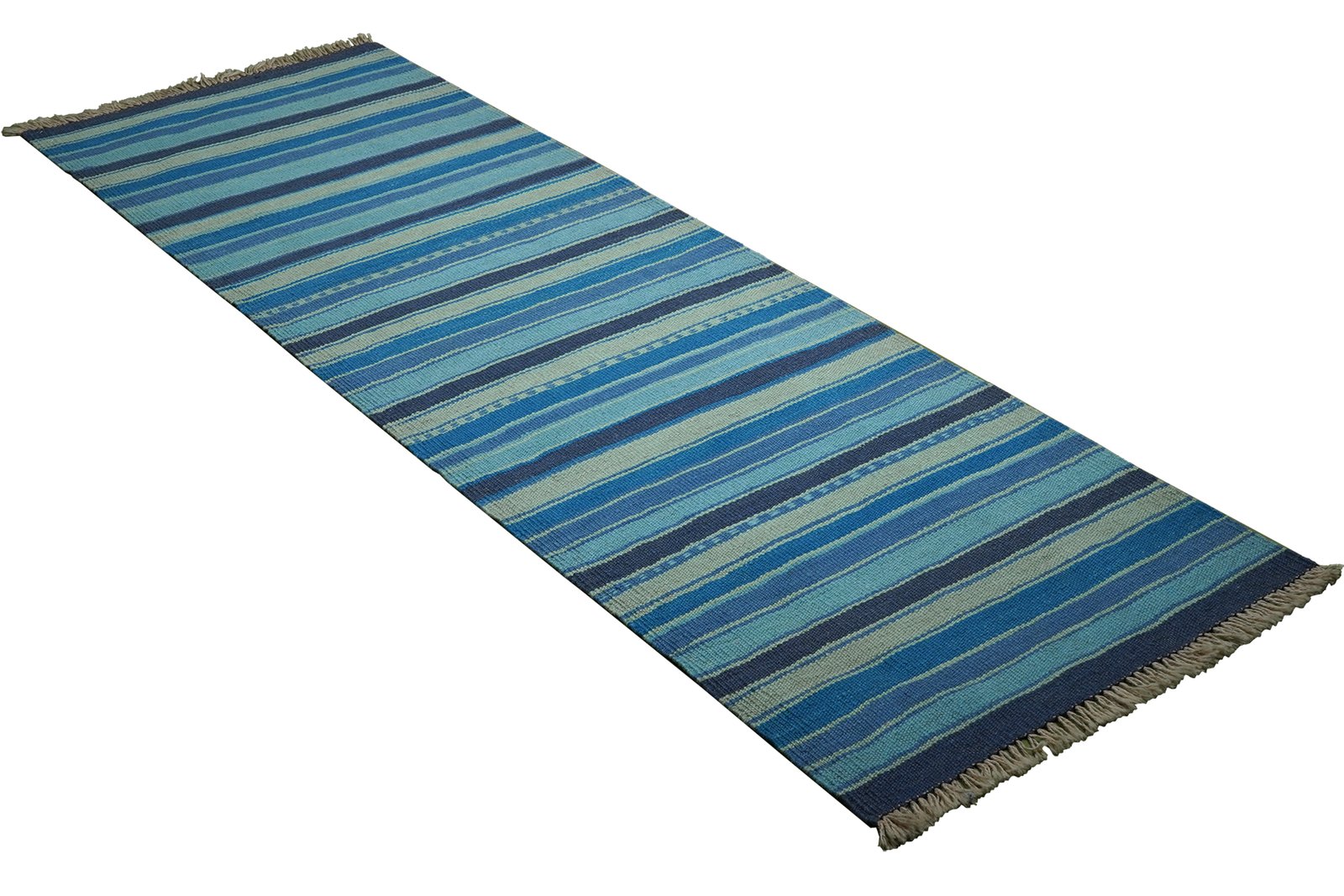 Kelim Gashgai — Handmade, 66x199 cm, Blue, 100% Virgin Wool | View 4