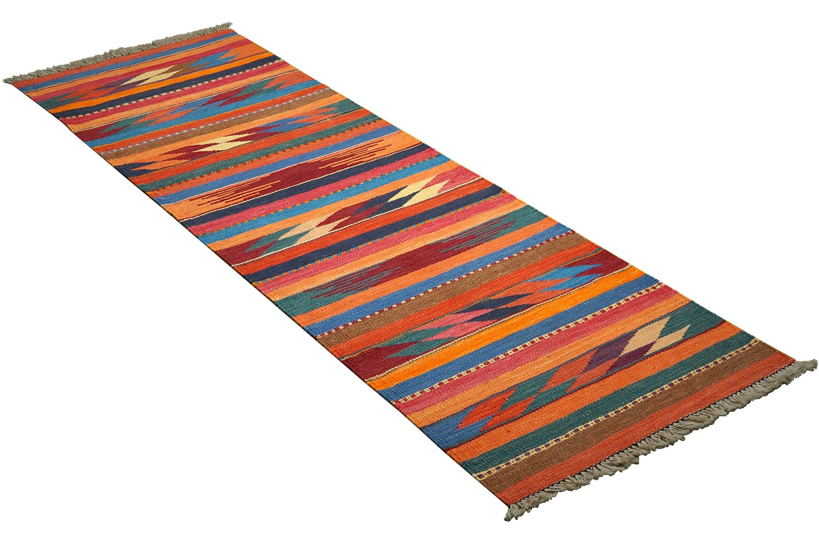 Kelim Gashgai — Handmade, 61x193 cm, Multicolor, 100% Virgin Wool | View 4