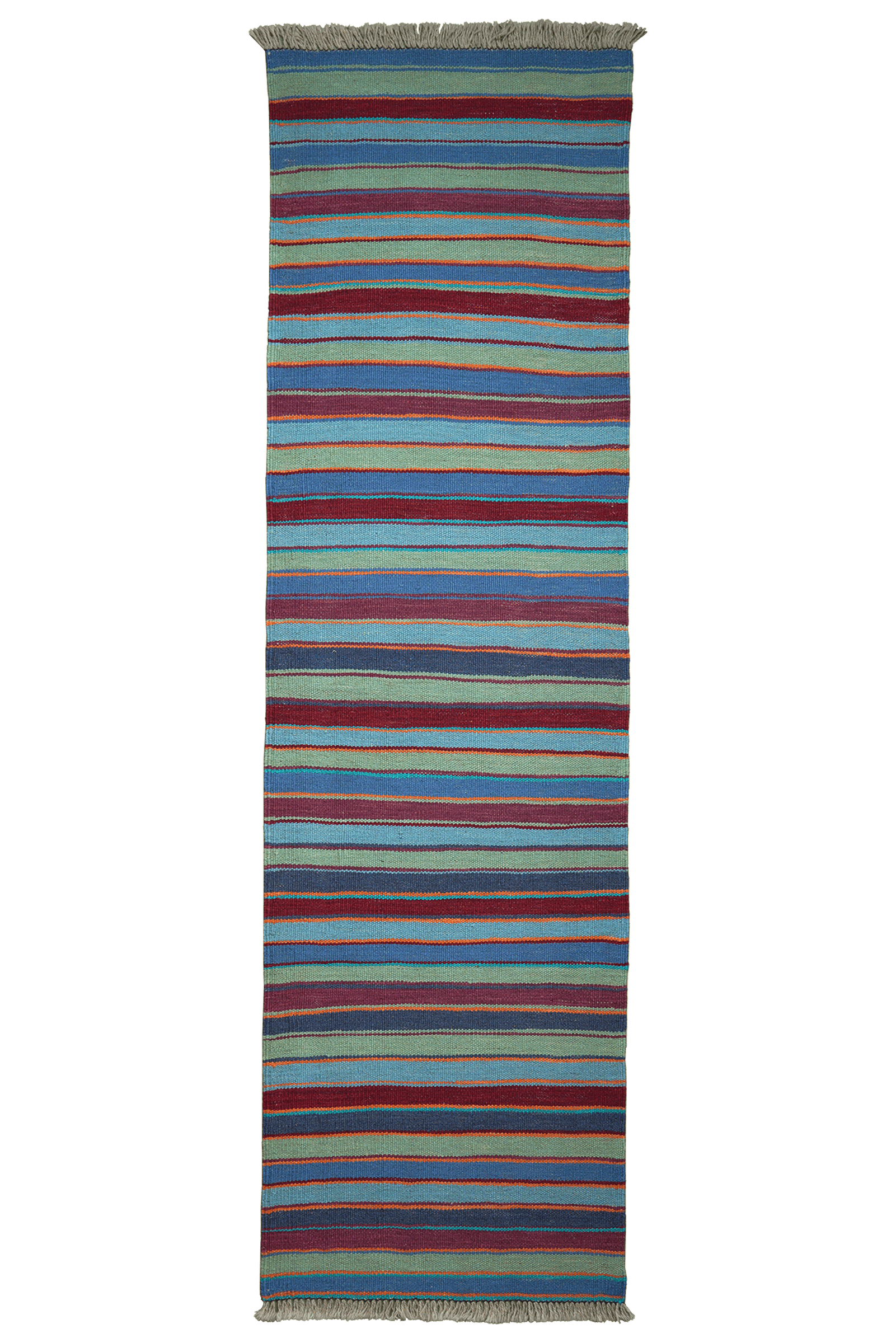 Kelim Gashgai — Handmade, 56x195 cm, Blue, 100% Virgin Wool | Main view