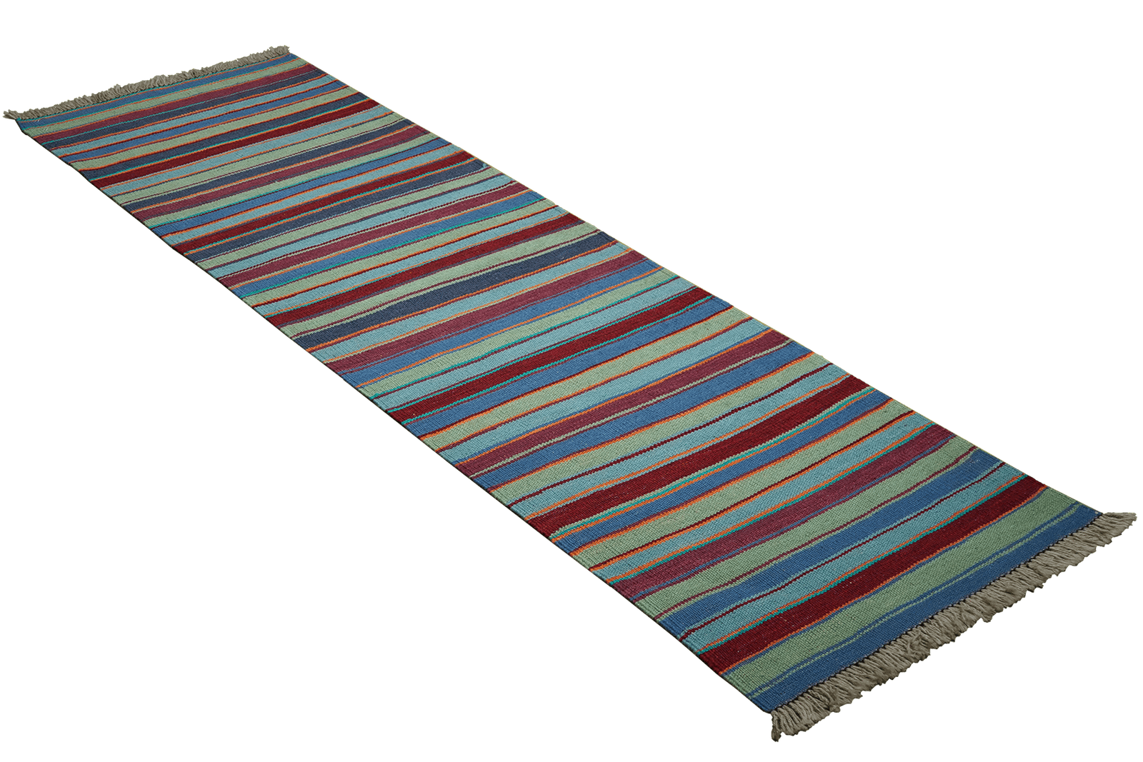 Kelim Gashgai — Handmade, 56x195 cm, Blue, 100% Virgin Wool | View 4