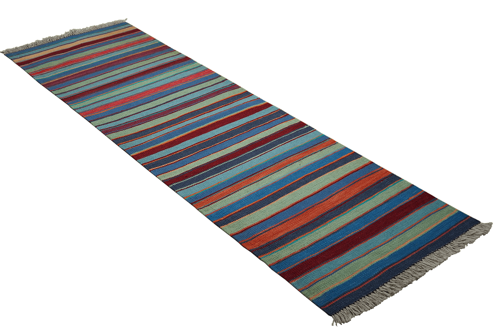 Kelim Gashgai — Handmade, 58x192 cm, Blue, 100% Virgin Wool | View 4