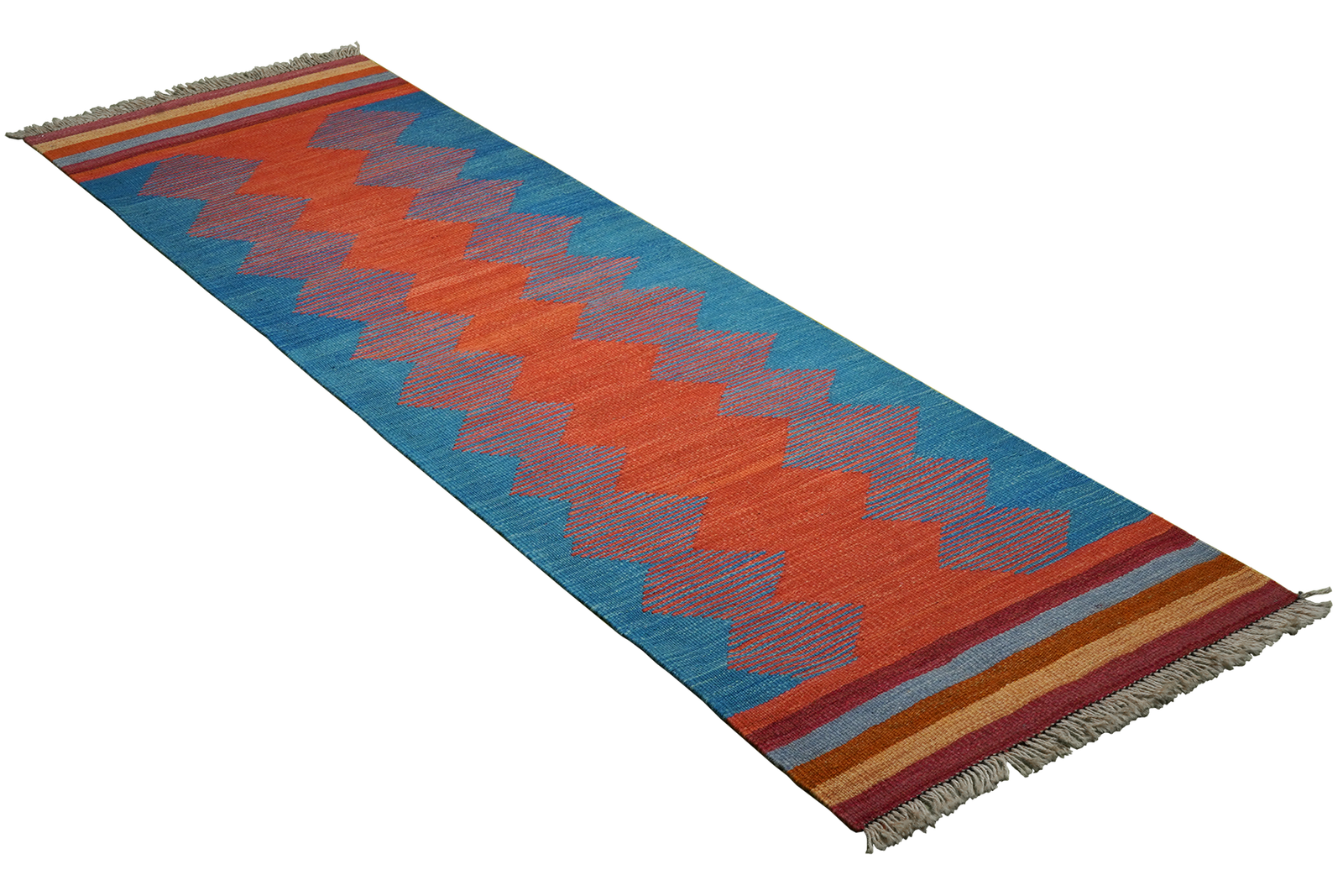 Kelim Gashgai — Handgefertigt, 198x60 cm, Bunt, 100% Virgin Wool | View 5