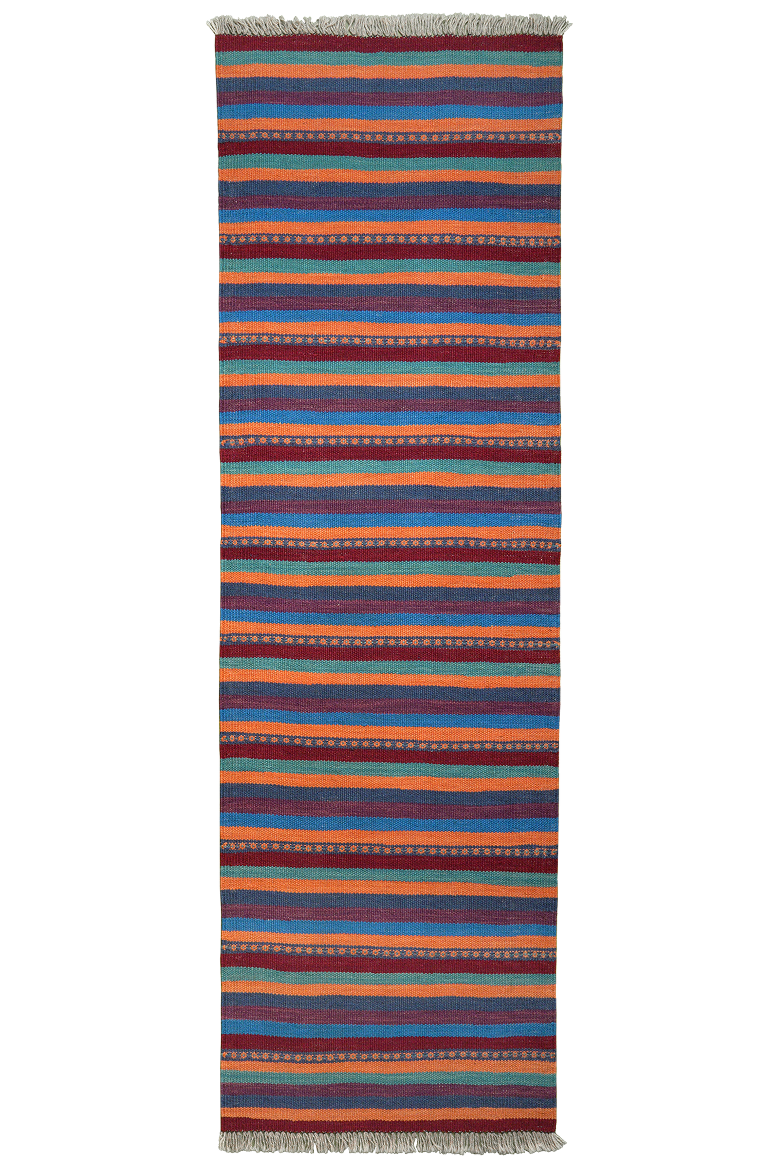 Kelim Gashgai — Handgefertigt, 197x60 cm, Bunt, 100% Virgin Wool | Main view