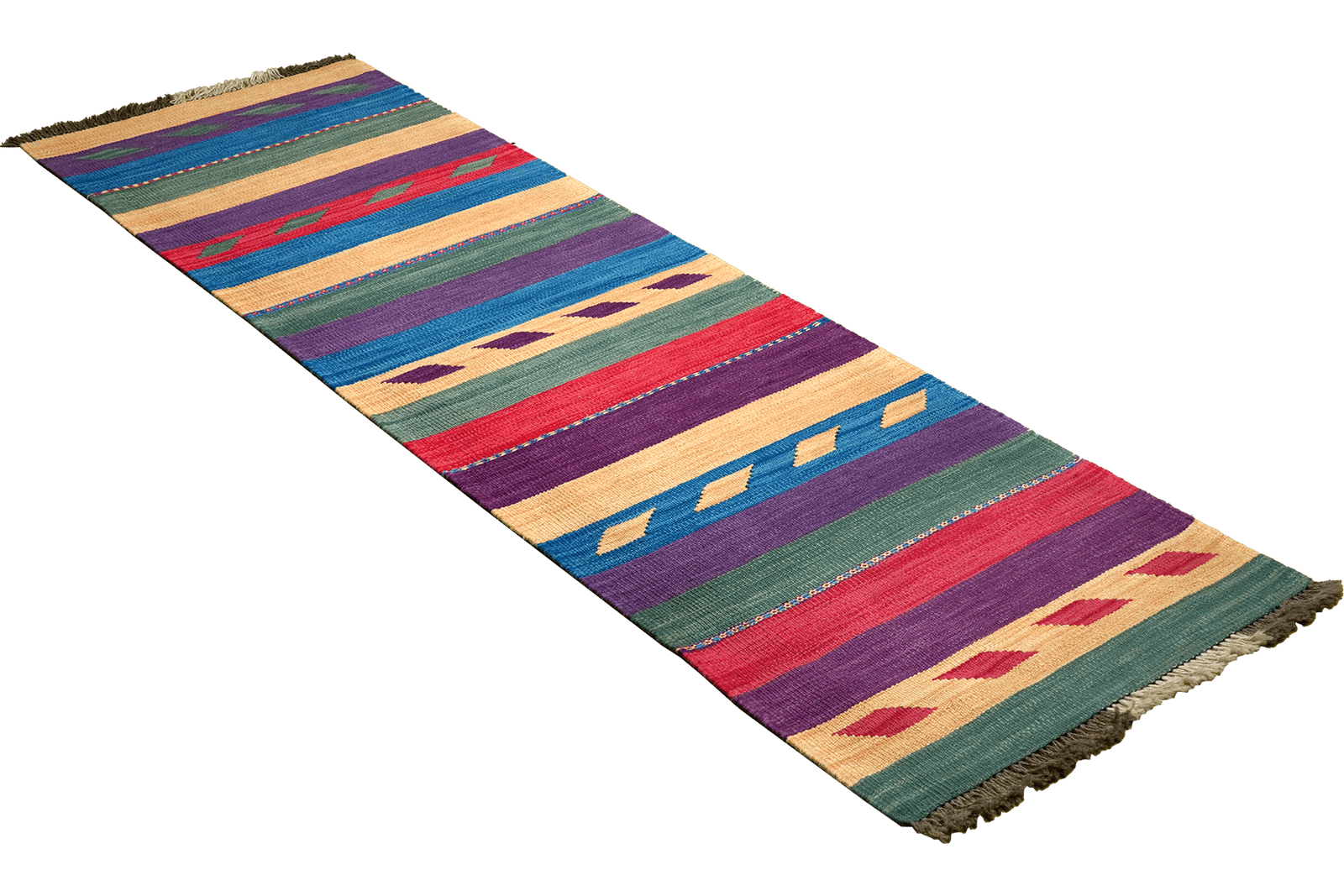 Kelim Gashgai — Handmade, 64x203 cm, Multicolor, 100% Virgin Wool | View 4