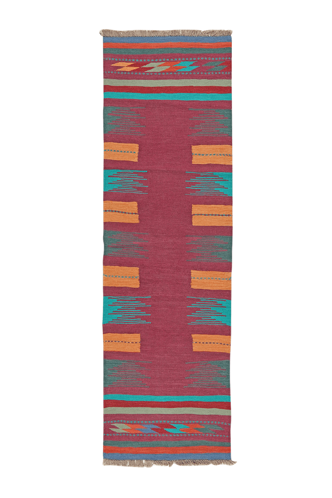 Kelim Gashgai — Handmade, 63x212 cm, Multicolor, 100% Virgin Wool | Main view
