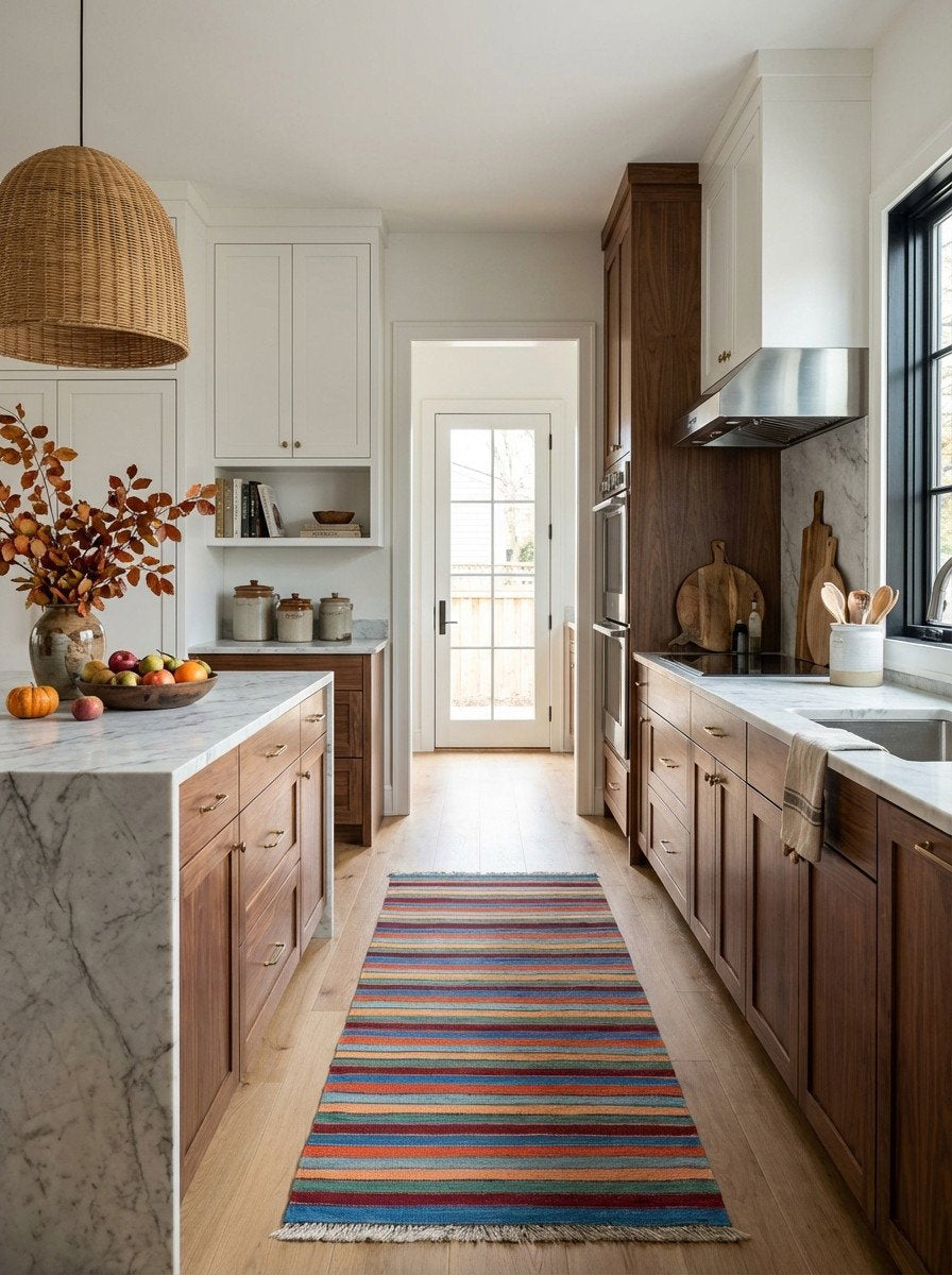 Kelim Gashgai — Handgefertigt, 194x62 cm, Bunt, 100% Virgin Wool | Back view